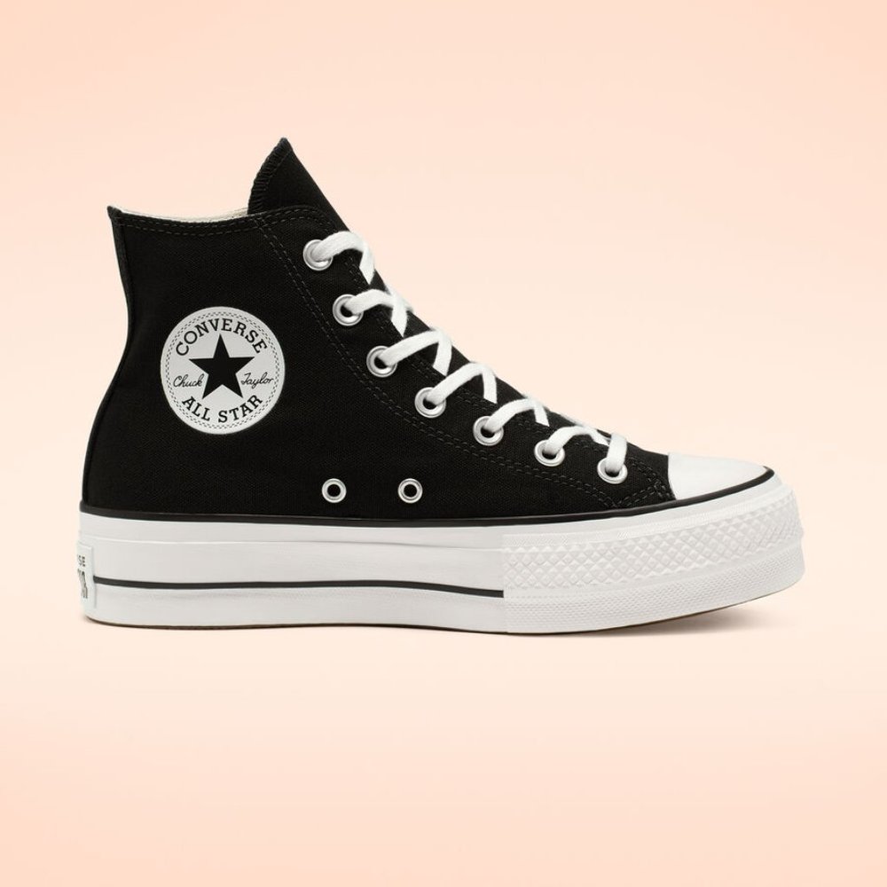 NEW Black Converse Platform Chuck Taylors- Size 8